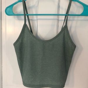 Sea Foam Green scoop neck cropped cami